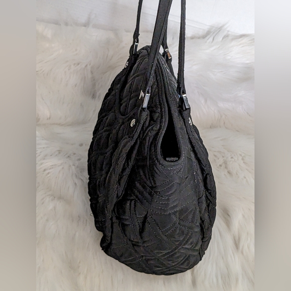 Vera Bradley NWOT 🌸Glenna Tote Purse Handbag Classic Black Microfiber - Picture 5 of 12